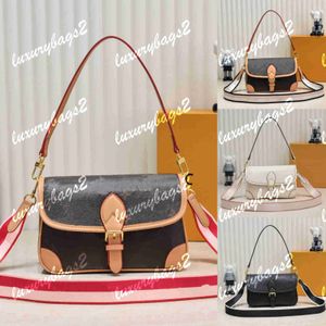 DIANE Bolsa Bolsas de asas Totes cruzados Negro Beige M46386 M46388 25 cm Epílogo de cuero genuino Bolsos de lujo Bolsos de diseñador Venta Bolsa de mensajero