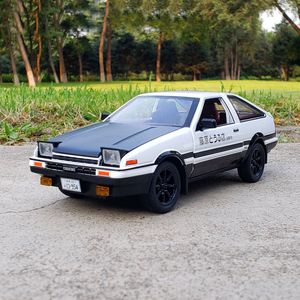 Diecast Model 1/20 Alloy Movie INITIAL D AE86 Car Model Diecast Metal Toy Vehicle Car Simulation Sound Light Kids Gift Collection 230308