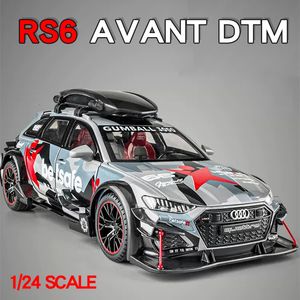 Diecast Model 1 24 RS6 Avant DTM Modified Car Miniature Metal Collection Sound Light Toy Vehicle Toys For Boys Child Gift 230815