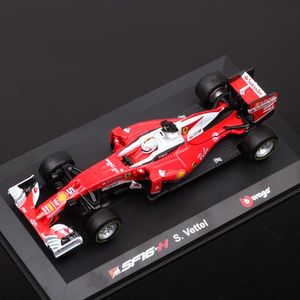 Modelo fundido a presión, escala 1/32, BBurago SF16-H #5 Vettel con casco, vehículos de juguete, fórmula de carreras, modelo de coche de Metal, caja acrílica 230509