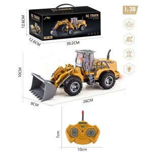 Diecast Model car Rc Car Toys Truck 1/30 Wheel Shovel Loader 6CH 4WD Metal Control remoto Bulldozer Vehículos de construcción para niños Hobby Toy Gifts 231124