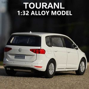 Diecast Model Cars 1/32 Volkswagens Touran MPV modèle de voiture en alliage moulé sous pression jouet véhicules Simulation modèle de voiture son lumière Collection jouet cadeau