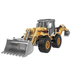 Coches modelo fundido a presión Excavadora Tractor Camión de cemento Coche Bulldozer Grúa Modelo de juguete Venta al por mayor Regalo para niños Excavadora Aleación + Vehículo de plástico Educación L231114