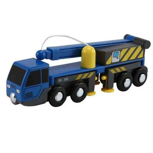 Coches en miniatura fundidos a presión, juego de tren multifuncional, accesorios, Mini camión grúa, Vheicles, juguete para niños, Compatible con vías de madera, ferrocarril 0915