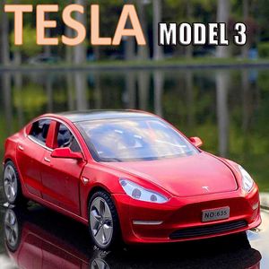 Diecast Model Cars New 1 32 Tesla MODEL 3 Alloy Car Model Diecasts Toy Vehicles Toy Cars Envío gratis Kid Juguetes para niños Regalos Boy ToyJ230228