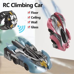 Modèle moulé sous pression RC Car Climb Wall 2 4G Anti Gravity Escalade Télécommande 360 Rotation Stunt Climber Auto Jouet pour Enfants Garçon Fille Cadeau 231017