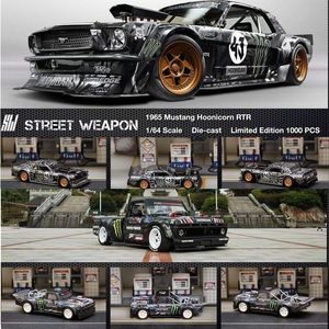 Arma de rua modelo fundida 1 64 Hoonicorn RTR Los Angeles Ken block 1965 Mustang TIANMEN MOUNTAIN Car 230518