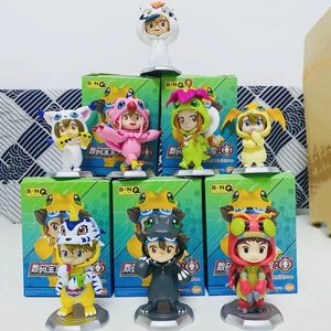 Digimon Adventure Q Version Poupée Boîte Aveugle Mystère Chanceux Pvc Statue Anime Figure Modèle Collection Décoration Poupées Jouet Cadeaux 240126