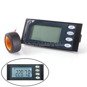 Numérique AC 80-260V 100A 5IN1 Courant Tension Watt KWh Temps Panneau Compteur Voltmètre Ampèremètre + CT