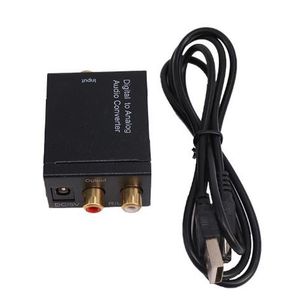 Adaptador digital Óptico Coaxial RCA Toslink Señal a convertidor de audio analógico Adaptador Cable de carga USB con caja de paquete minorista para OD2.2 Línea de audio de fibra óptica DHL