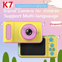 Appareil photo numérique K7 2,0 pouces dessin animé mignon enfants appareil Photo numérique HD 1080P enregistreur vidéo caméscope pour enfants anniversaire meilleur cadeau