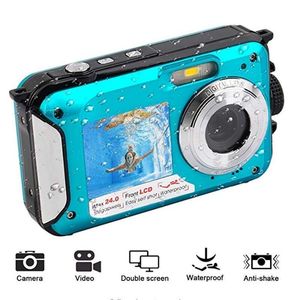 Cámaras digitales 2.7 pulgadas TFT Impermeable 24MP MAX 1080P Doble pantalla 16x Zoom Videocámara HD268 Submarino 221101