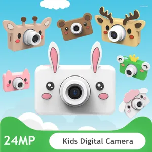 Cameras numériques 24MP Enfants Caméra caricature Video Video Mini Cam Toy Yard Gift Gift Educational Toys For Girl Boy