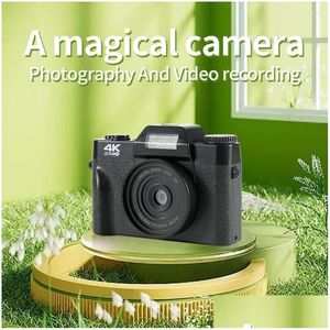 Appareils photo numériques 4K HD Caméscope rétro Focus 48MP Caméra d'enregistrement Anti-Shake Voyage Portable Intégré USB 2.0 Support TF Drop Delive Dh9Gj