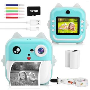 Cámaras digitales CNCBSR Cámara de impresión instantánea para niños 1080P HD Selfie Video 32GB Niño para 3-14 años Niños Juguete Niñas Niños Regalo de cumpleaños