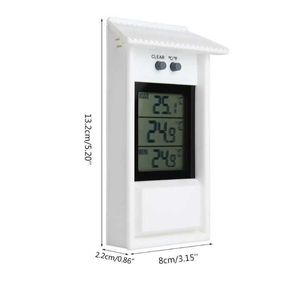 Thermomètre étanche numérique intérieur/extérieur, mesure de la température murale de la serre de jardin, affichage de la valeur maximale et minimale 210719
