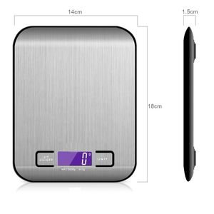 Digital Kitchen Scale 5kg/10kg Food Multi-Function 304 Stainless Steel Balance LCD Display Measuring Grams Ounces Cooking Baking
