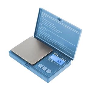 Balance de poche numérique rouge bleu 700g 0.1g bijoux or tabac cachette dispositif de mesure de poids Flip Cap ménage avec piles SN2408