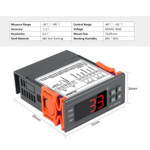 Controlador de temperatura digital STC-8080A+ Termostato del refrigerador para refrigerador Descondezamiento automático con sonda del sensor NTC