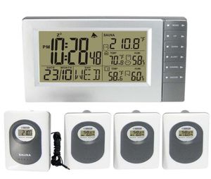 Station météo numérique sans fil avec thermomètre universel hygromètre température du sauna réveil numérique 4 Transm9528837