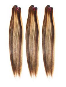 Dilys Paquetes de cabello liso de colores mezclados Cabello Remy Extensiones de cabello humano sin procesar indio peruano brasileño Teje tramas 828 i2901420