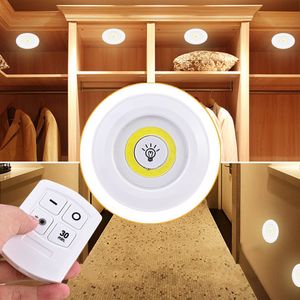 Lampe LED COB à intensité réglable pour placard, éclairage sous-meuble, garde-robe, cuisine, avec télécommande