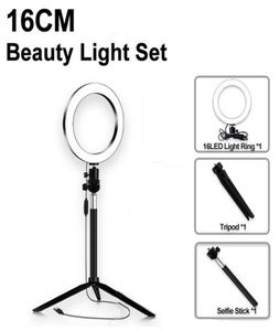 Dimmable LED Ring Light Lampe Tripod Stand Camera Po Studio Selfie Téléphone Vidéo Blanche de beauté chaude 5801807