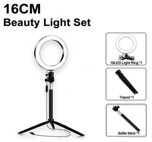 Dimmable LED Ring Light Lampe Tripod Stand Camera Po Studio Selfie Téléphone Vidéo Blanche de beauté chaude Light7117765
