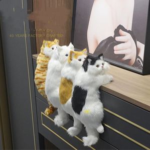 Artículos de novedad Juguetes de peluche de gato realistas Piel realista Muñecos de gato de peluche peludos Simulación Modelos de gatitos Animales Cumpleaños Regalo de Navidad para niños