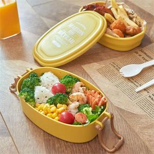 Boîte à déjeuner japonaise Simple, vaisselle, Nutrition saine et Collocation de légumes, conception à Double couche, Bento de fruits facile à transporter