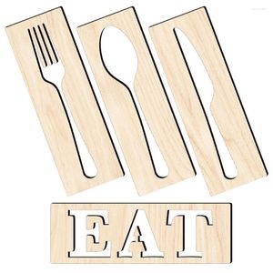 Ensembles de vaisselle 1 ensemble de restaurant manger signe suspendu décoration murale fourchette cuillère pour décor
