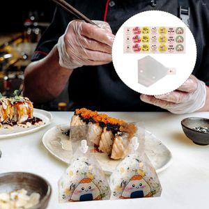 Ensembles de vaisselle 100pcs sacs Onigiri emballages de boules de riz jetables Triangle Sushi emballage emballage japonais