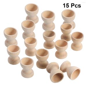 Ensembles de vaisselle 15 pièces plateau d'oeufs pour supports de bricolage jouets outils de sculpture sur bois support en bois tasse d'ustensile