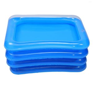 Ensembles de vaisselle 4 pièces barre de glace gonflable salade de fruits servant conteneur buffet refroidisseur PVC plateau de soufflage fête de piscine