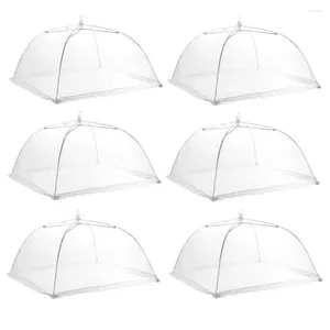 Juegos de vajillas 6 PCS White Umbrella Mesh Cover Coacts Camping Anti -mosquito -Up Tent