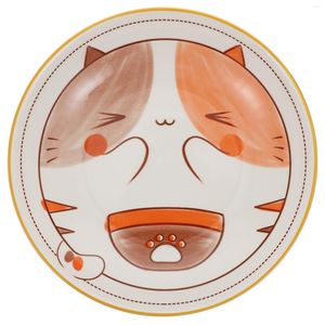 Ensembles de vaisselle Plateaux à dessert Assiette en céramique pour animaux Enfants Manger Fourniture Plat de repas Porcelaine Animaux Enfants Dîner Céramique Adorable Dessin animé