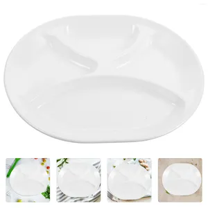 Juegos de vajilla de melamina, 4 platos divididos, bandejas de plástico para servir, plato con compartimento para platos domésticos