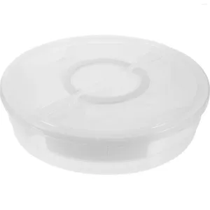 Ensembles de vaisselle en plastique rond transparent transparent portable Pie Pizza Slice Rangement Boîte à bonbons avec support de couvercle Étui transparent