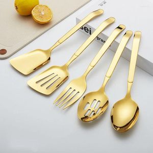 Ensembles de vaisselle en acier inoxydable Voleille en or Spoon and Fork Set Supplies Supplies Afternoon TEA DESSERT CAKE PLATTER