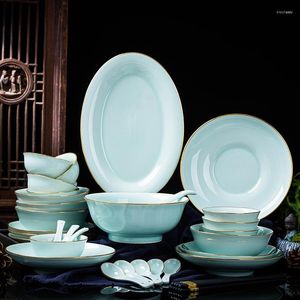 Ensembles de vaisselle ensemble de vaisselle en porcelaine blanche en gros cadeaux ménagers haut de gamme en porcelaine pour 6-8 personnes