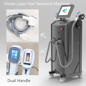 Máquina de rejuvenecimiento de la piel con láser de diodo profesional Doble mango 808nm Lazer Tratamiento de reducción del cabello Equipo sin dolor Aprobado por la CE