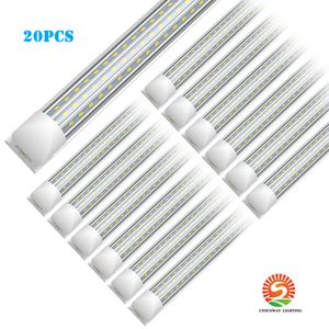 Tubes LED à fil direct T8 4ft 60W 8ft 72W 120W Double face 3 rangées en forme de V Tube LED intégré Luminaires SMD2835 LED Shop Lights Entrepôt magasins garage grenier