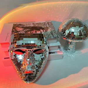 Disco Ball Glitter Mirror Face Mask Mascarade Masques pour Cosplay Halloween Party Night Club Masque Shap Home DJ Decor