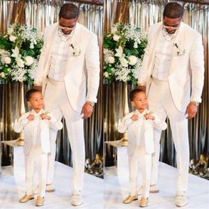 Discount Ivory Slim Fit Wedding Tuxedos Shawl Lapel One Button Men's Suit for Prom Party Groom Wear242Y