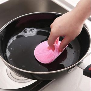 Linge à vaisselle multifonctionnel silicone brosses à vaisselle décontamination de cuisine vêtements à récurer non gras chiffon brosse vaisselle nettoyage de casseroles