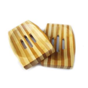 Dish Natural Bamboo Savons en bois en bois du plateau de rangement de rangement de rangement