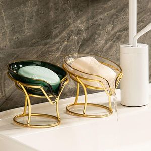 Plats mignon pétale porte-savon avec vidange eau salle de bain douche cuisine feuille en forme de barre support support boîte évier assiettes plateau conteneur économiseur