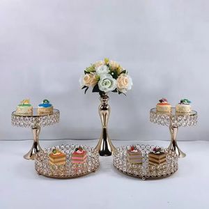 Platos platos 6pcs espejo dorado de metal de metal redondeo de pastel de pastel de bodas postre de cupcakes de cupcake plato de exhibición decoración del hogar C1008