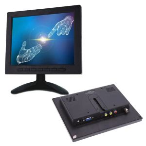 Affichage de 8 pouces TFT LCD Couleur Video Monitor CCTV Monitor Screen VGA BNC AV Entrée pour PC CCTV Security Remote and Stand Rotating Screen