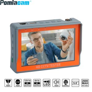 Afficher le testeur de vidéosurveillance IV5 8MP 12V1A AHD TVI CVI 5 '' Monitor Security PTZ Support PAL / NTSC Signal vidéo CVBS Tester portable Tester CCTV